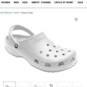white crocs, M9/W11
